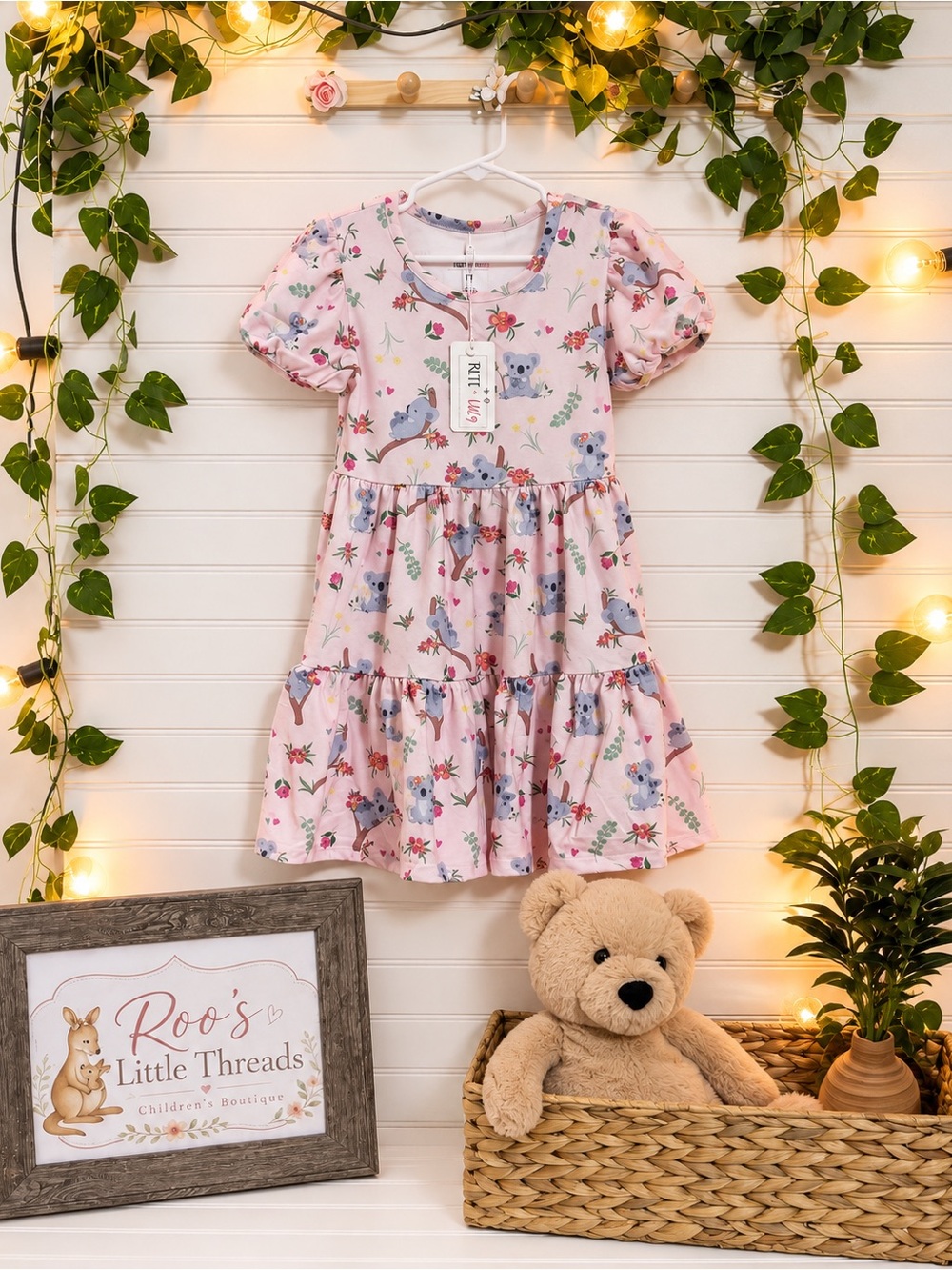 “Koala Cuddles” Girls Dress Size: 4T
